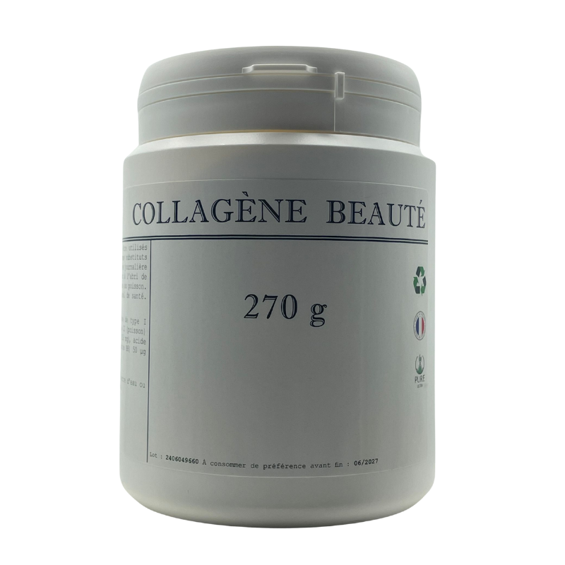 Collagène Beauté (collagène de poisson, acide hyaluronique, vitamines C et B8) - 270g en poudre ( marque GALIEN ET HIPPOCRATE)